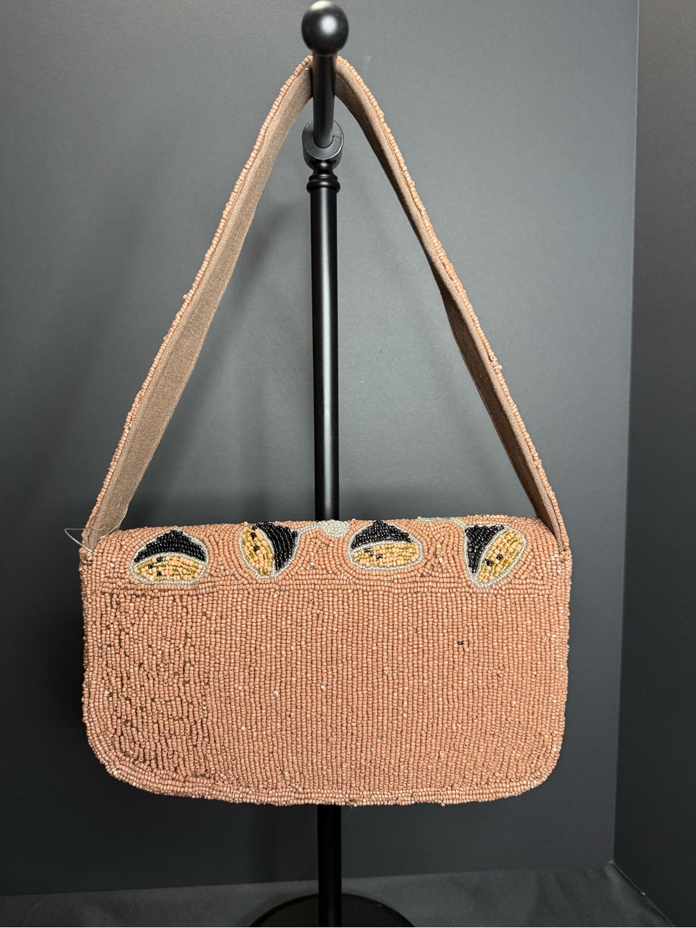 New Viral Beaded Purse Bag Made in India Summer Resort Novelty Martini - Picture 3 of 6